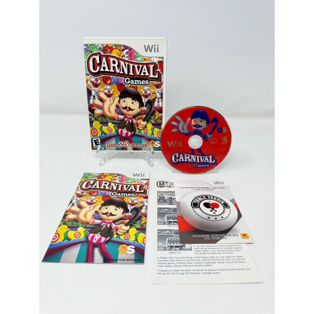 Carnival Games Wii Video Game Over 25 Games Family Fun Multiplayer CIB